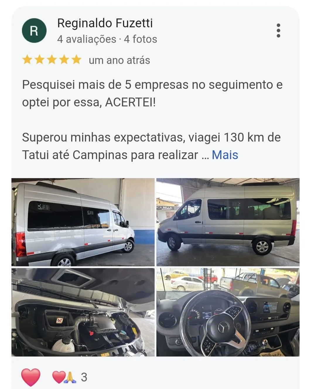 Print de avaliação de cliente no Google - Itamaraty Estética Automotiva