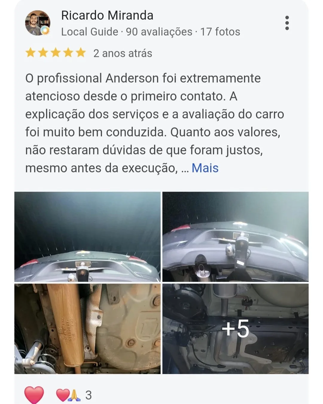 Print de avaliação de cliente no Google - Itamaraty Estética Automotiva